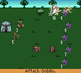 Heroes of Might and Magic (Game Boy Color) screenshot: Sprites burn Goblins