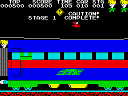 Stop the Express (ZX Spectrum) screenshot: Stage 1 complete.