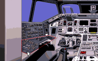 Shuttle: The Space Flight Simulator (Amiga) screenshot: Commander's seat