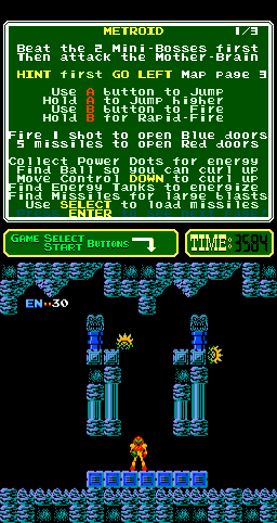 Metroid (Arcade) screenshot: Start of your mission.