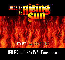 Lords of the Rising Sun (TurboGrafx CD) screenshot: Title screen