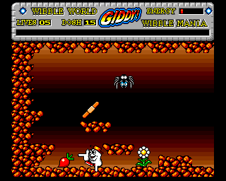 Wibble World Giddy: Wibble Mania! (Amiga) screenshot: Stick with some plaster