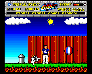 Wibble World Giddy: Wibble Mania! (Amiga) screenshot: Atari ST fan