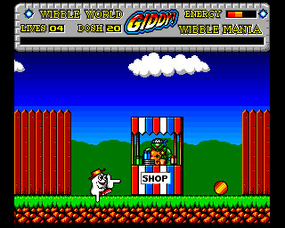 Wibble World Giddy: Wibble Mania! (Amiga) screenshot: Shop