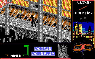 Last Ninja 2: Back with a Vengeance (DOS) screenshot: Level 3, "The Sewers": Probable Smell.<br> Run!