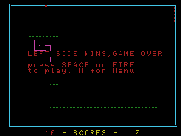 Lazer Bykes (MSX) screenshot: Left side wins