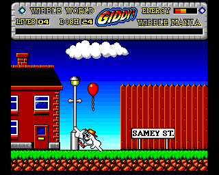 Wibble World Giddy: Wibble Mania! (Amiga) screenshot: Red baloon