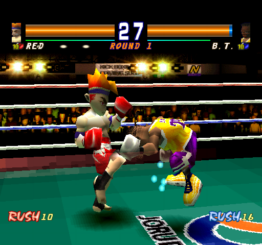 Kickboxing (PlayStation) screenshot: Eat this joelhada.
