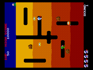 Namco Museum Vol. 3 (PlayStation) screenshot: Dig Dug arcade mode