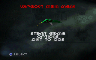 WipEout (DOS) screenshot: Main menu
