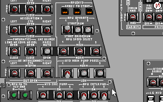 Shuttle: The Space Flight Simulator (Amiga) screenshot: APU control panel