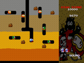 Namco Museum Vol. 3 (PlayStation) screenshot: Dig Dug - Round 5