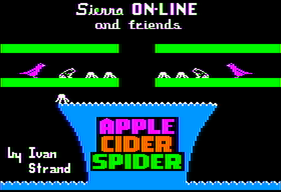 Apple Cider Spider (Apple II) screenshot: Title screen