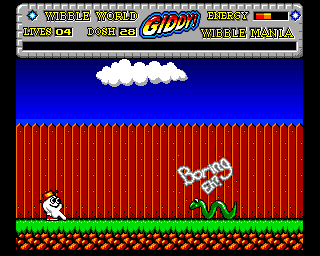 Wibble World Giddy: Wibble Mania! (Amiga) screenshot: Graffiti
