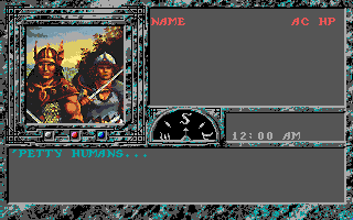 The Dark Queen of Krynn (Amiga) screenshot: Rolling demo - Petty humans...
