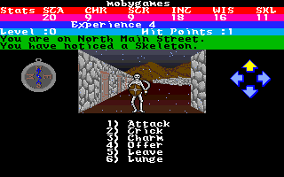 Alternate Reality: The City (Amiga) screenshot: Being accosted by a skeleton