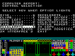 Starion (ZX Spectrum) screenshot: Controls