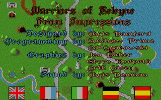 Warriors of Releyne (Amiga) screenshot: Title screen/credits