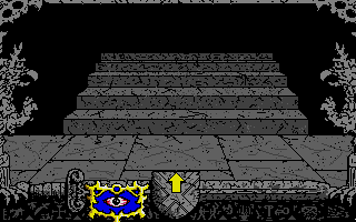 Dungeon (Atari ST) screenshot: Stairs leading to a village