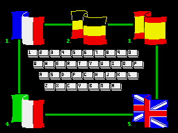 Donald's Alphabet Chase (ZX Spectrum) screenshot: Language selection