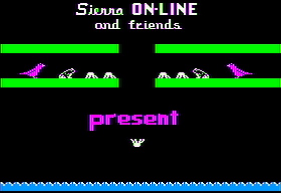 Apple Cider Spider (Apple II) screenshot: Sierra On-Line and friends present
