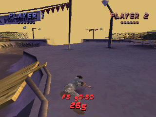 Tony Hawk's Pro Skater 2 (PlayStation) screenshot: Horse mode, this will cost him a letter.