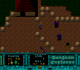 Dungeon Explorer (TurboGrafx-16) screenshot: Out in the wilderness. Zombies and larvae attack.