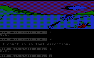 Scott Adams' Graphic Adventure #1: Adventureland (Atari 8-bit) screenshot: Water