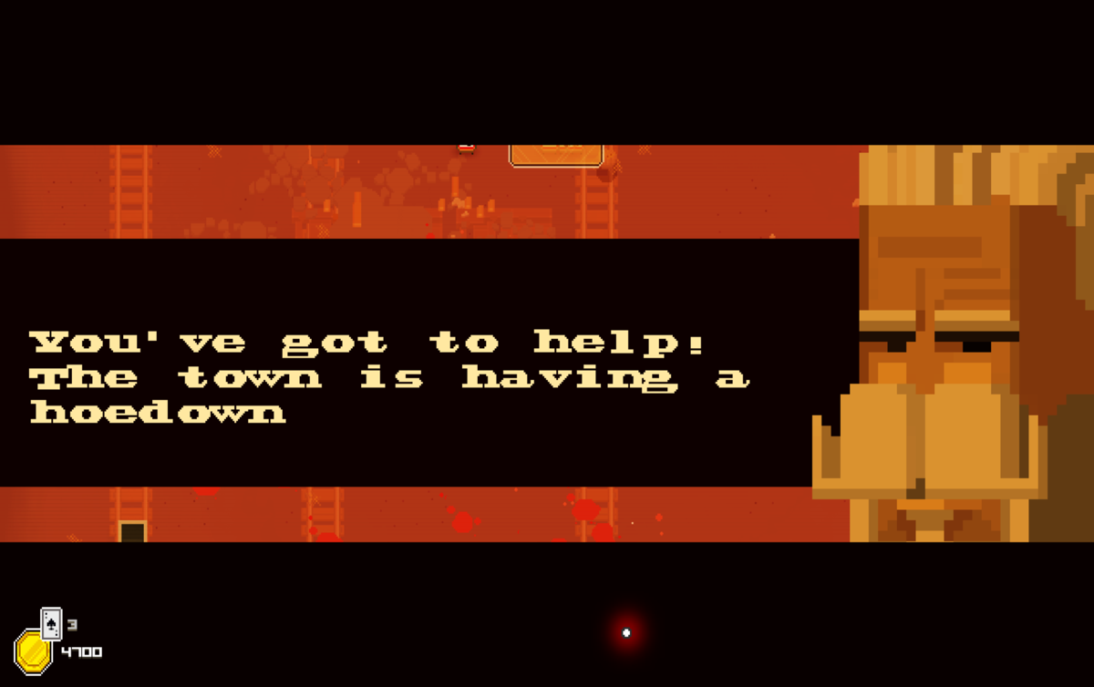 A Fistful of Gun (Windows) screenshot: There are often characters and conversations along the way.