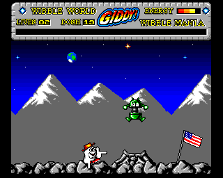 Wibble World Giddy: Wibble Mania! (Amiga) screenshot: Alien