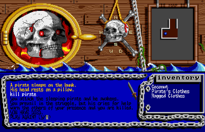 The Island of Lost Hope (Amiga) screenshot: Death screen