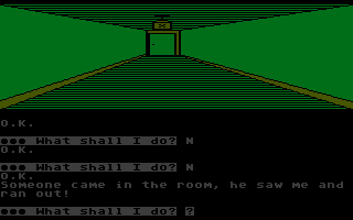 Scott Adams' Graphic Adventure #3: Secret Mission (Atari 8-bit) screenshot: Security door