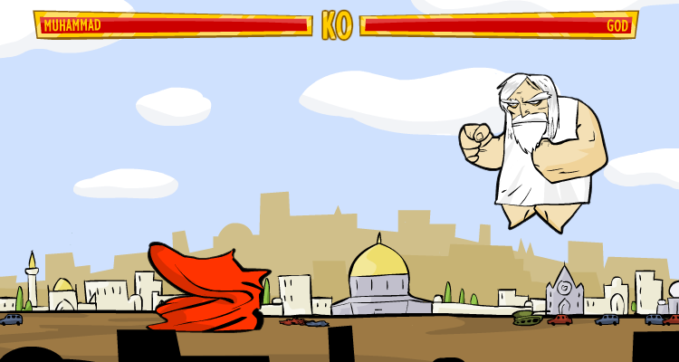 Faith Fighter (Windows) screenshot: Muhammad can use his cape to become invisible for a while.