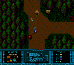 Dungeon Explorer II (TurboGrafx CD) screenshot: Fighting enemies in the wild.