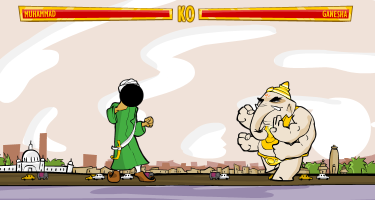 Faith Fighter (Windows) screenshot: Muhammad in the censored version