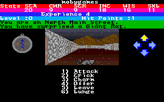 Alternate Reality: The City (Amiga) screenshot: Attacking a giant rat