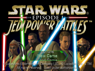 Star Wars: Episode I - Jedi Power Battles (PlayStation) screenshot: Start menu