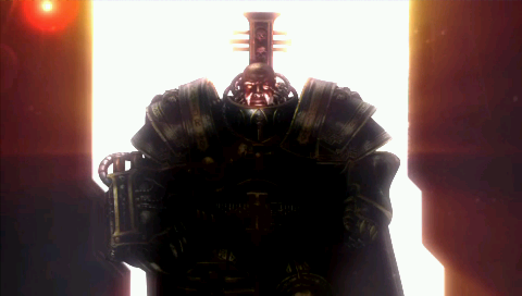Warhammer 40,000: Squad Command (PSP) screenshot: The inquisitor from a briefing movie