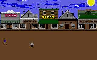 Bounty Hunter (Atari ST) screenshot: The town screen