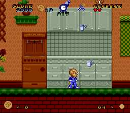 Dennis the Menace (SNES) screenshot: In the kitchen