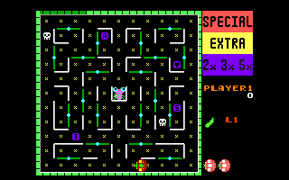 Lady Bug (DOS) screenshot: Level 1