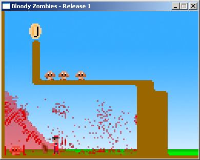 Bloody Zombies (Windows) screenshot: A total conversion, the Super Mario-themed "Bloody Goomba".