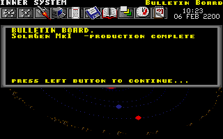 Millennium: Return to Earth (Atari ST) screenshot: Message board