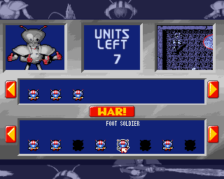Tiny Troops (Amiga) screenshot: Unit selection