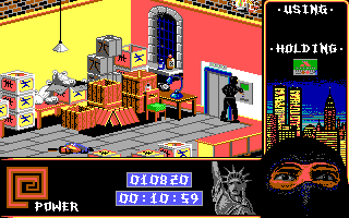 Last Ninja 2: Back with a Vengeance (DOS) screenshot: Level 4, "The Basement": Special Card.<br> Unlocking the access to the special floors.