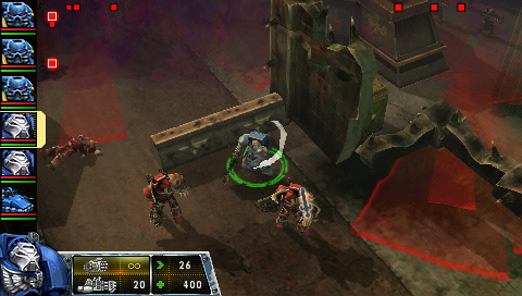 Warhammer 40,000: Squad Command (PSP) screenshot: The Terminator unit stretches his bones a bit