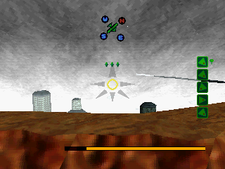 Kaze no NOTAM (PlayStation) screenshot: Breezy Earth: from a distance this appears to be a mesa...
