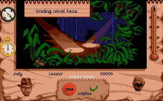 Indiana Jones and the Fate of Atlantis: The Action Game (Atari ST) screenshot: Level 2 - The naval base.