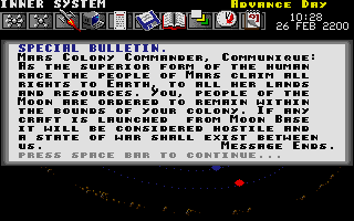 Millennium: Return to Earth (Atari ST) screenshot: This does not look good