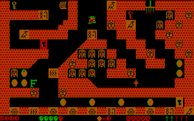 Pharaoh's Tomb (DOS) screenshot: Entering the "Treasure Room".